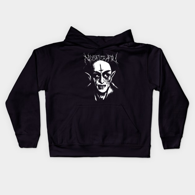 Black Metal Nosferatu Kids Hoodie by Samhain1992